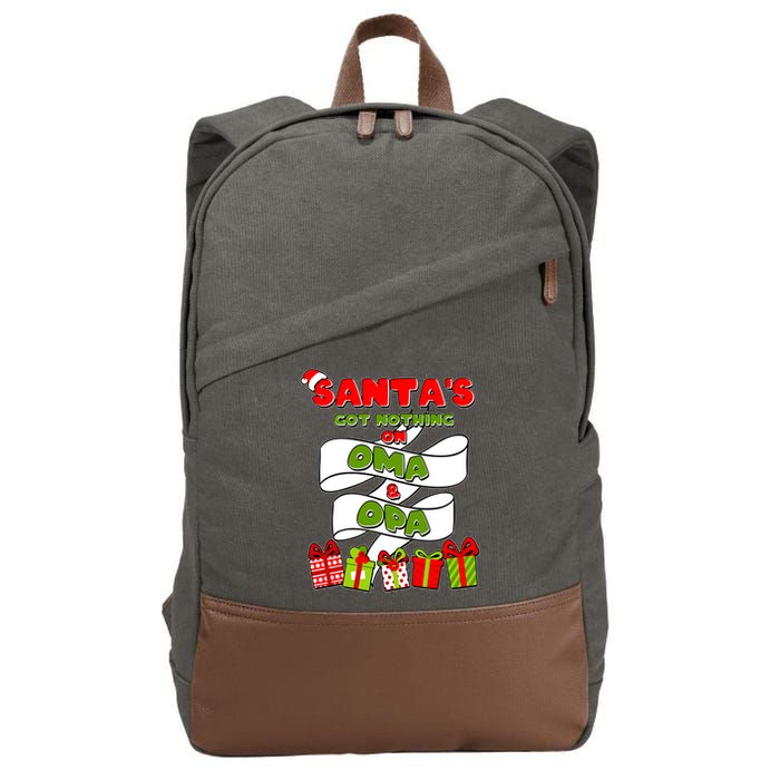 Funny Christmas Santas Got Nothing On Oma And Opa Cotton Canvas Backpack