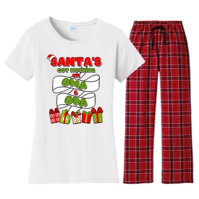 Funny Christmas Santas Got Nothing On Oma And Opa Women's Flannel Pajama Set