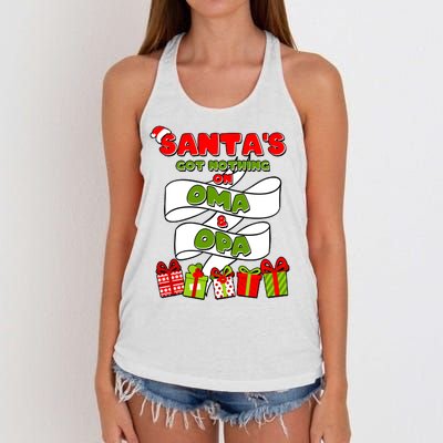 Funny Christmas Santas Got Nothing On Oma And Opa Women's Knotted Racerback Tank