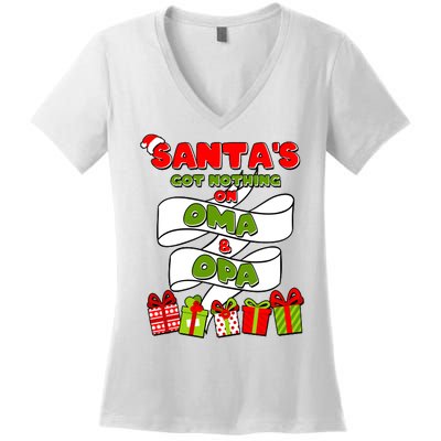 Funny Christmas Santas Got Nothing On Oma And Opa Women's V-Neck T-Shirt