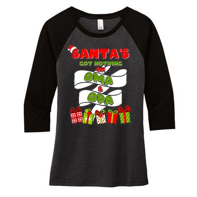 Funny Christmas Santas Got Nothing On Oma And Opa Women's Tri-Blend 3/4-Sleeve Raglan Shirt