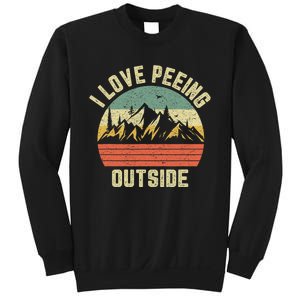 Funny Camping Shirts Hiking Outdoors I Love Peeing Outside Sweatshirt