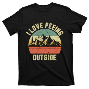 Funny Camping Shirts Hiking Outdoors I Love Peeing Outside T-Shirt