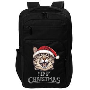 Funny Cat Santa Cool Christmas Cat Lover Impact Tech Backpack