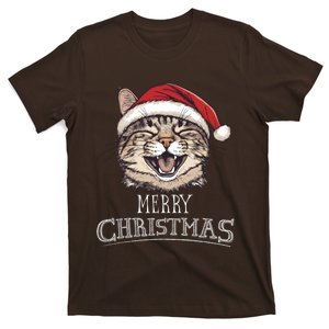 Funny Cat Santa Cool Christmas Cat Lover T-Shirt