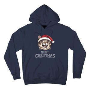 Funny Cat Santa Cool Christmas Cat Lover Tall Hoodie