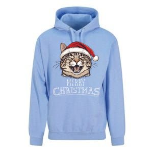 Funny Cat Santa Cool Christmas Cat Lover Unisex Surf Hoodie