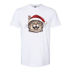 Funny Cat Santa Cool Christmas Cat Lover Softstyle CVC T-Shirt