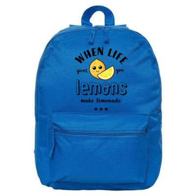 Funny Cool Summer When Life Gives You Lemons Make Lemonade Great Gift 16 in Basic Backpack