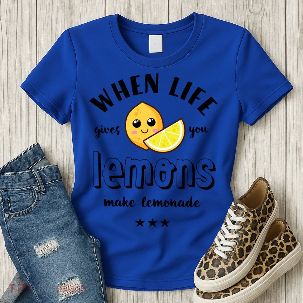 Funny Cool Summer When Life Gives You Lemons Make Lemonade Great Gift Womens T-Shirt