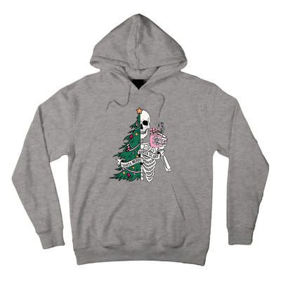 Funny Christmas Sorta Merry Sorta Scary Skeleton Xmas Tree Tall Hoodie