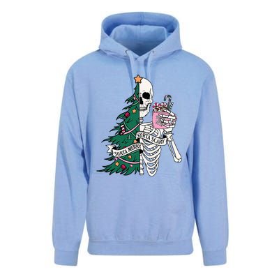 Funny Christmas Sorta Merry Sorta Scary Skeleton Xmas Tree Unisex Surf Hoodie