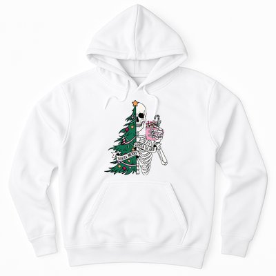 Funny Christmas Sorta Merry Sorta Scary Skeleton Xmas Tree Hoodie