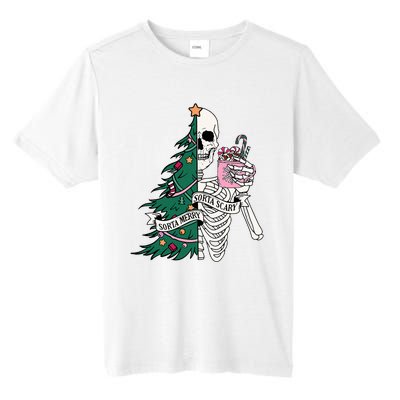 Funny Christmas Sorta Merry Sorta Scary Skeleton Xmas Tree Tall Fusion ChromaSoft Performance T-Shirt