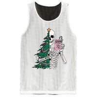 Funny Christmas Sorta Merry Sorta Scary Skeleton Xmas Tree Mesh Reversible Basketball Jersey Tank