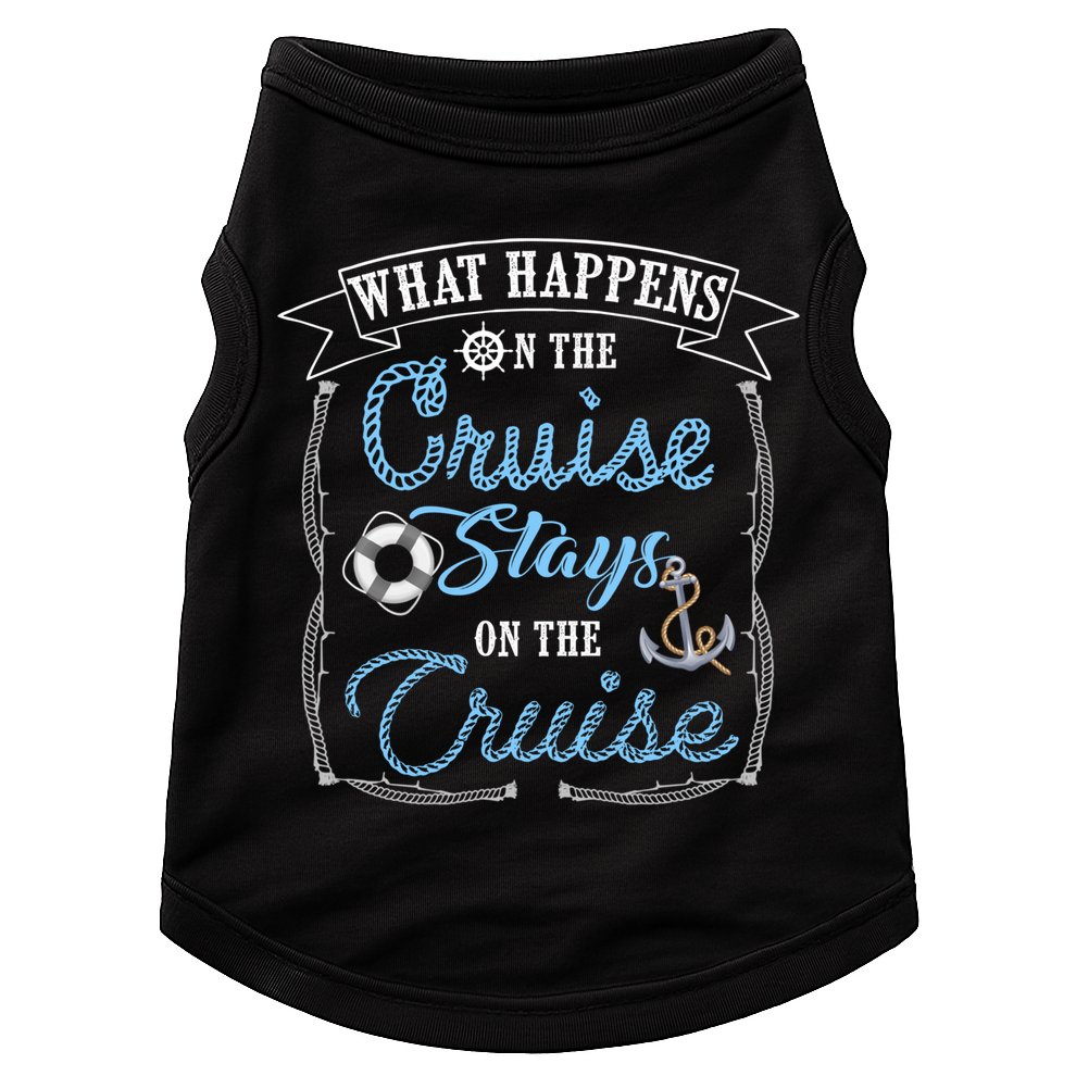 Funny Cruise Ship Vacation Gift What Happens Stays Gift Doggie Tank