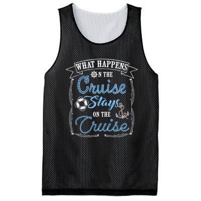 Funny Cruise Ship Vacation Gift What Happens Stays Gift Mesh Reversible Basketball Jersey Tank