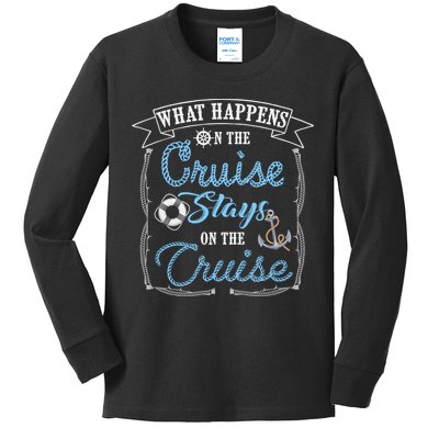 Funny Cruise Ship Vacation Gift What Happens Stays Gift Kids Long Sleeve Shirt
