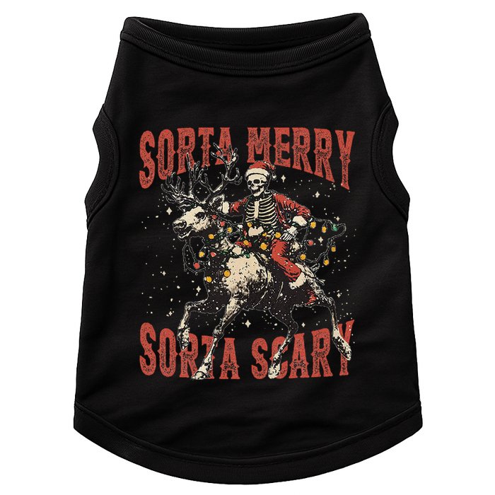 Funny Christmas Sorta Merry Sorta Scary Skeleton Xmas Tree Doggie Tank