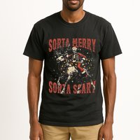 Funny Christmas Sorta Merry Sorta Scary Skeleton Xmas Tree Tall T-Shirt