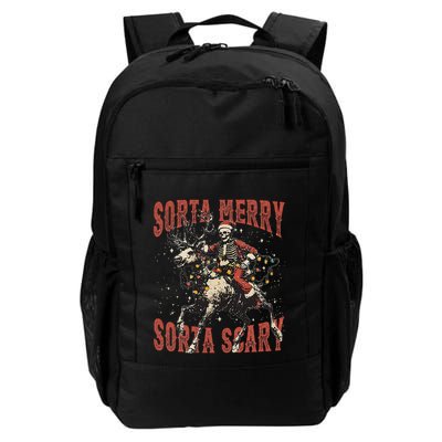 Funny Christmas Sorta Merry Sorta Scary Skeleton Xmas Tree Backpack