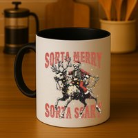 Funny Christmas Sorta Merry Sorta Scary Skeleton Xmas Tree Mug