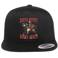 Funny Christmas Sorta Merry Sorta Scary Skeleton Xmas Tree Flatbill Hat