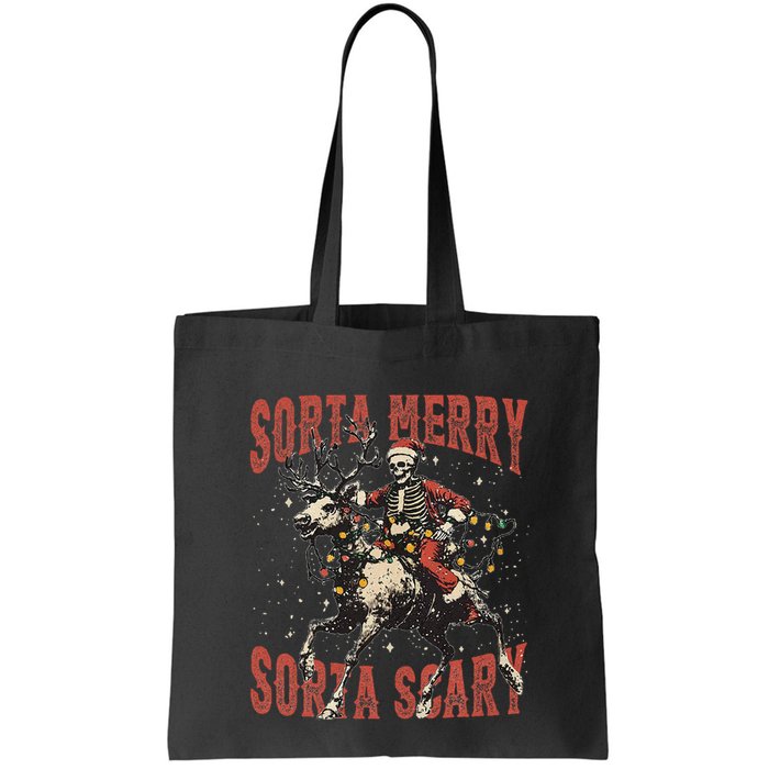 Funny Christmas Sorta Merry Sorta Scary Skeleton Xmas Tree Bag