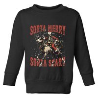 Funny Christmas Sorta Merry Sorta Scary Skeleton Xmas Tree Toddler Sweatshirt