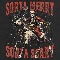 Funny Christmas Sorta Merry Sorta Scary Skeleton Xmas Tree Trucker Hat