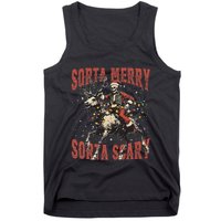 Funny Christmas Sorta Merry Sorta Scary Skeleton Xmas Tree Tank Top