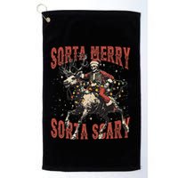 Funny Christmas Sorta Merry Sorta Scary Skeleton Xmas Tree Golf Towel
