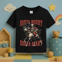 Funny Christmas Sorta Merry Sorta Scary Skeleton Xmas Tree Toddler T-Shirt