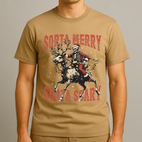 Funny Christmas Sorta Merry Sorta Scary Skeleton Xmas Tree T-Shirt