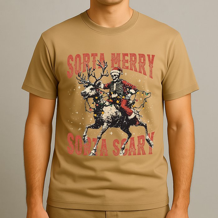 Funny Christmas Sorta Merry Sorta Scary Skeleton Xmas Tree T-Shirt