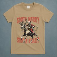 Funny Christmas Sorta Merry Sorta Scary Skeleton Xmas Tree T-Shirt