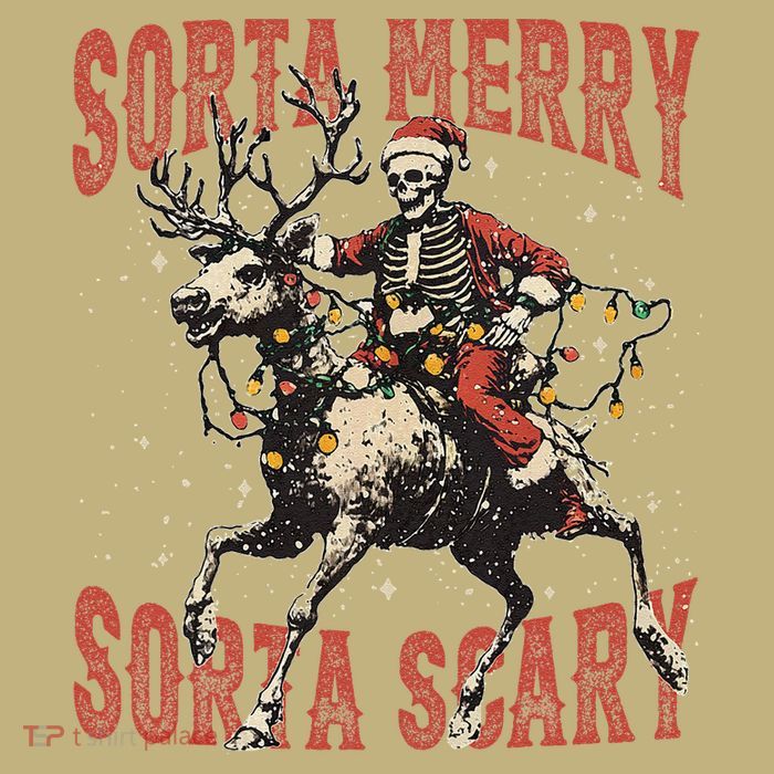 Funny Christmas Sorta Merry Sorta Scary Skeleton Xmas Tree Magnet