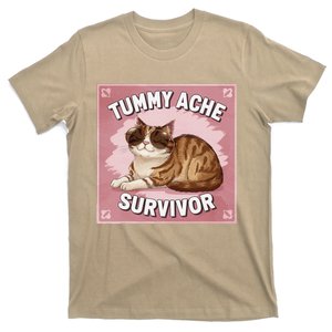 Funny Cat Stomach Ache My Tummy Hurts Tummy Ache Survivor T-Shirt