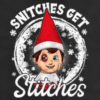 Funny Christmas Snitches Get Stitches Cool Comfort Performance Bucket Hat