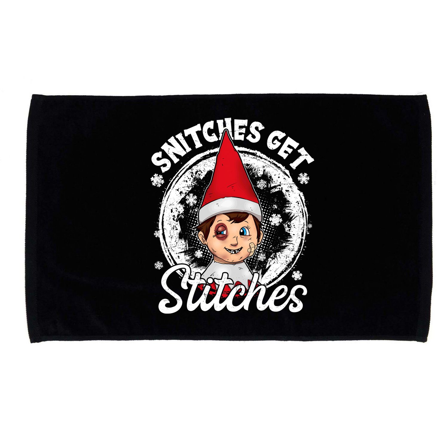 Funny Christmas Snitches Get Stitches Microfiber Hand Towel