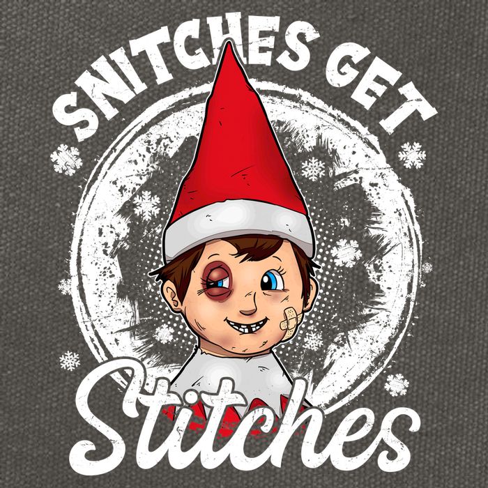 Funny Christmas Snitches Get Stitches Cotton Canvas Backpack