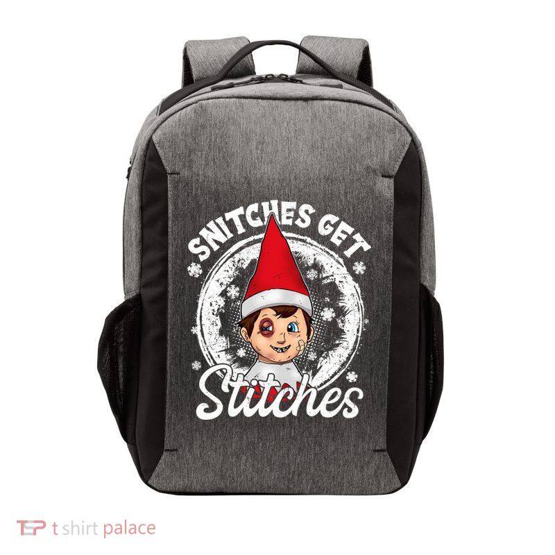 Funny Christmas Snitches Get Stitches Vector Backpack