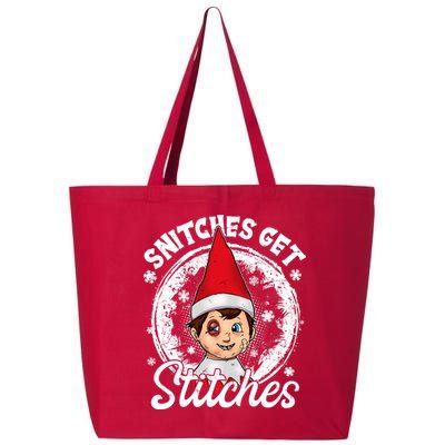 Funny Christmas Snitches Get Stitches 25L Jumbo Tote