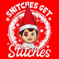 Funny Christmas Snitches Get Stitches Baby Bodysuit