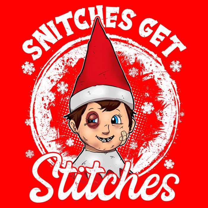 Funny Christmas Snitches Get Stitches Baby Bodysuit