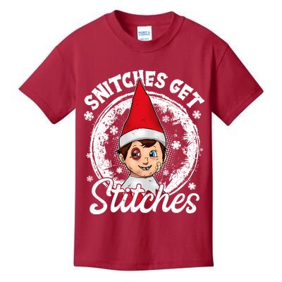 Funny Christmas Snitches Get Stitches Kids T-Shirt