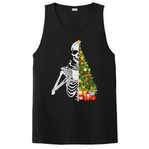 Funny Christmas Sorta Merry Sorta Scary Skeleton Xmas Tree PosiCharge Competitor Tank