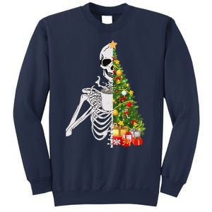 Funny Christmas Sorta Merry Sorta Scary Skeleton Xmas Tree Sweatshirt