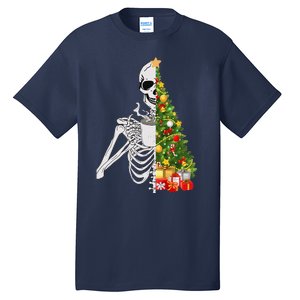 Funny Christmas Sorta Merry Sorta Scary Skeleton Xmas Tree Tall T-Shirt