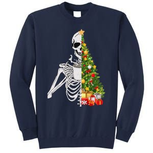 Funny Christmas Sorta Merry Sorta Scary Skeleton Xmas Tree Tall Sweatshirt